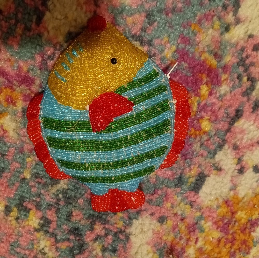 Cute beaded coin fish purse